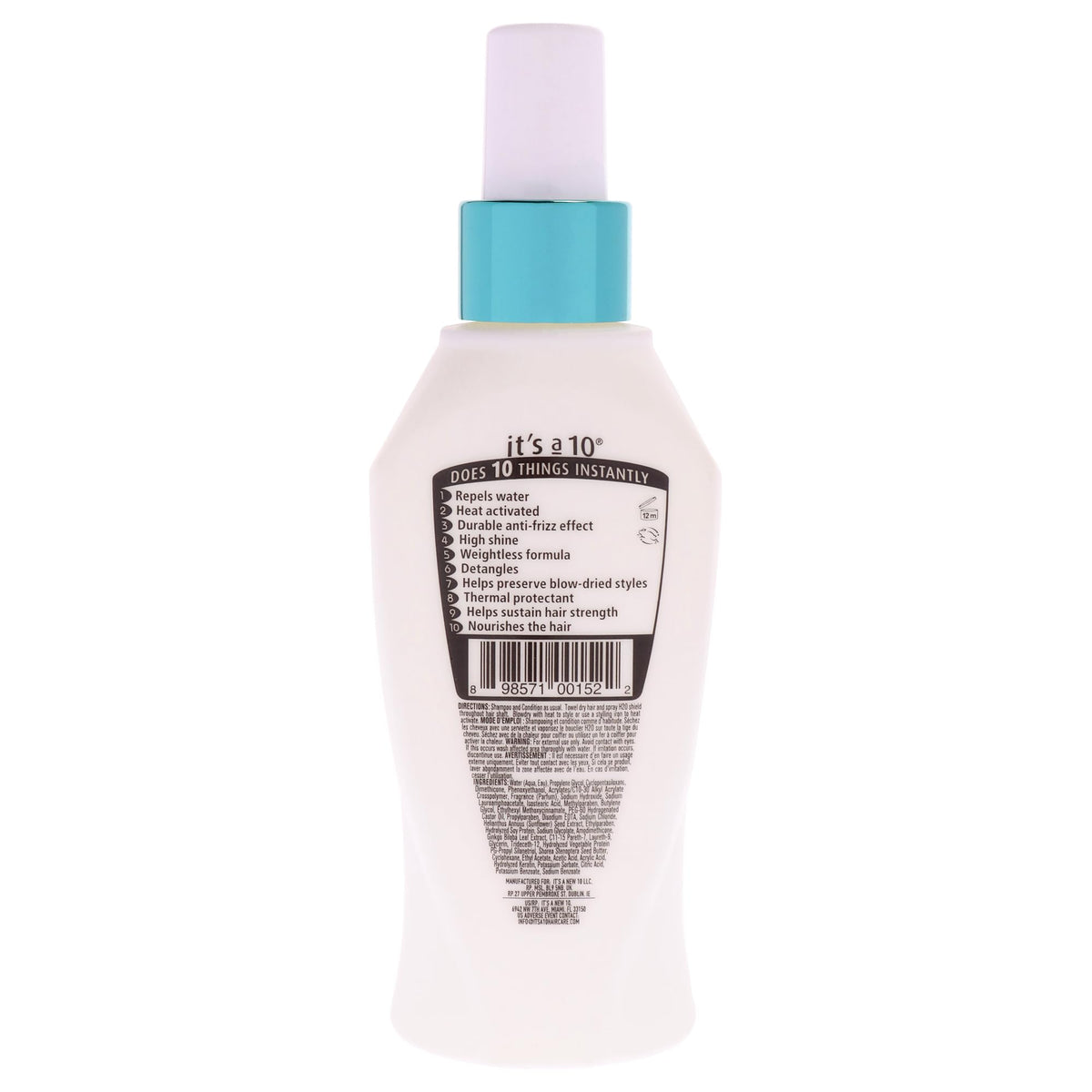 Stylist applying It’s a 10 mist during blow‑dry for smoother, frizz‑reduced hair