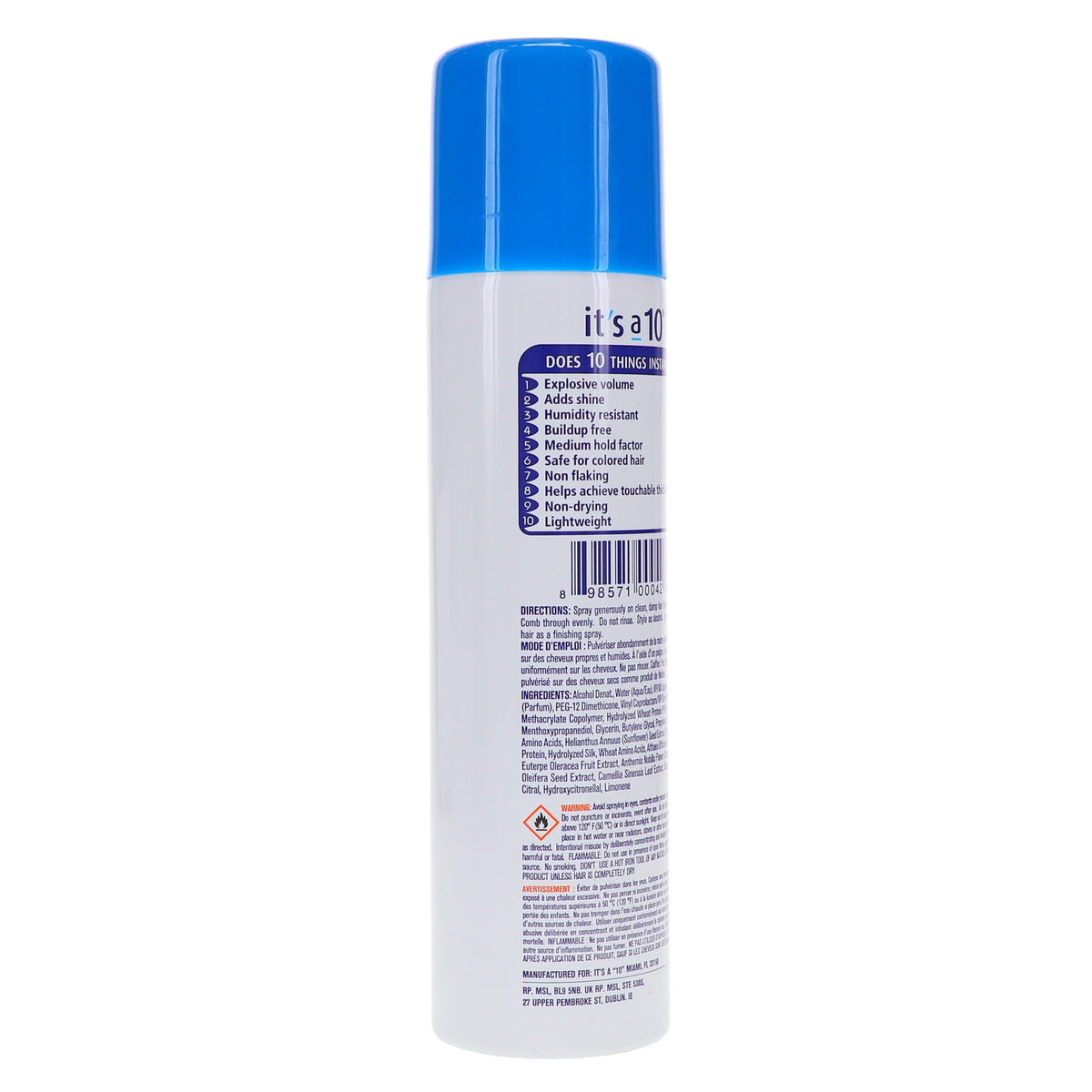 It's A 10 in-use blowdrying shot delivering instant lift and salon-style body