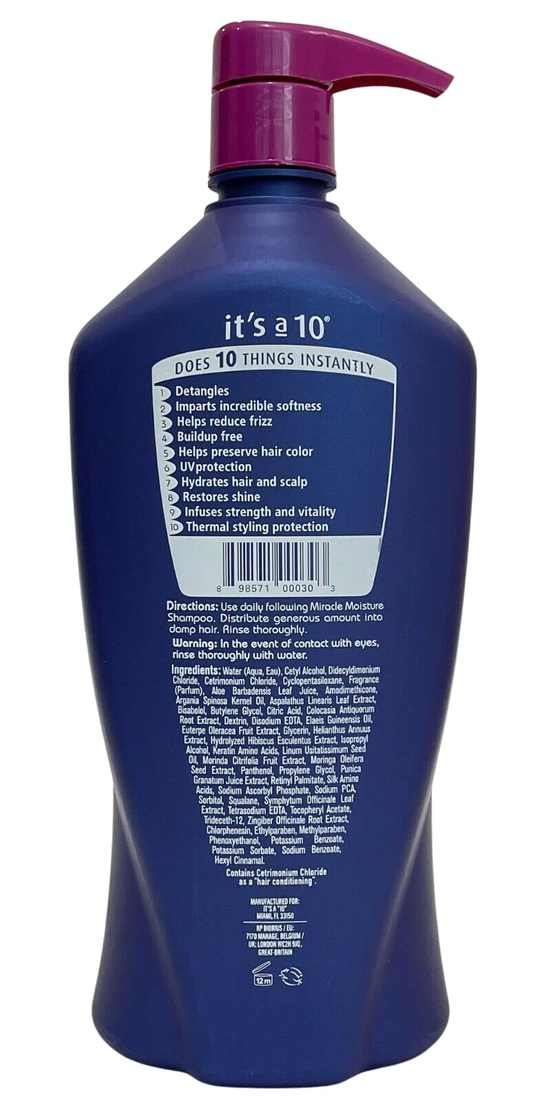 It's A 10 Miracle Daily Conditioner pump dispensing creamy texture for smooth hair benefit