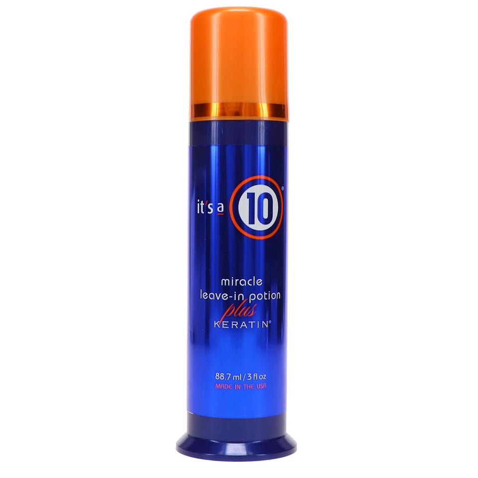 It's a 10 Haircare bottle front view showing sleek packaging and travel size benefit