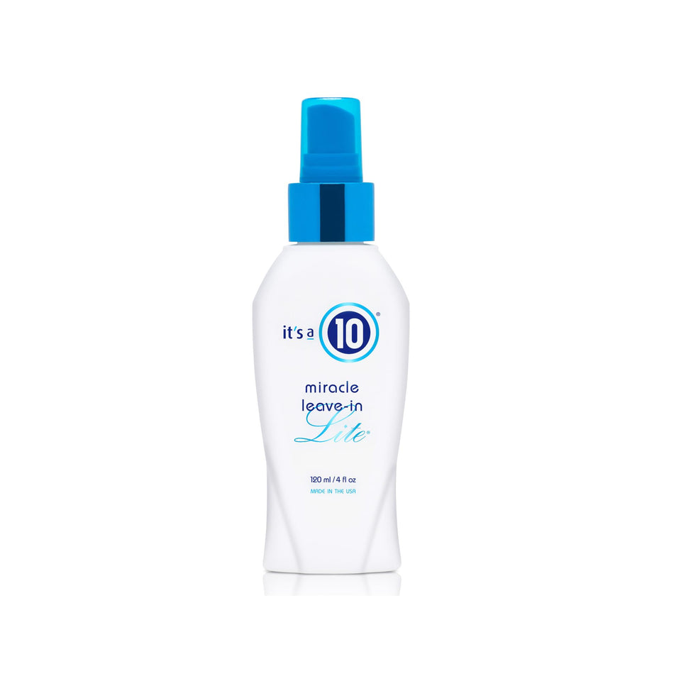It's A 10 front packaging showing bottle and label, highlights lightweight control