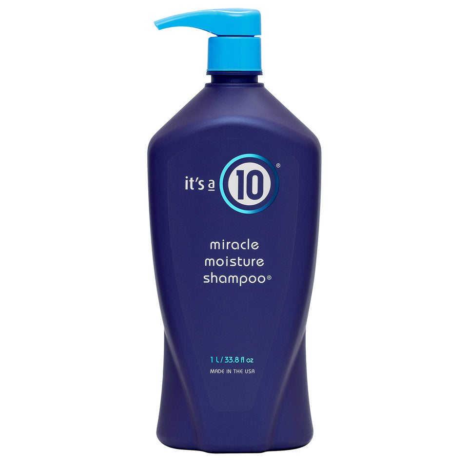 It's A 10 front bottle showing label and large 33.8 oz size benefit