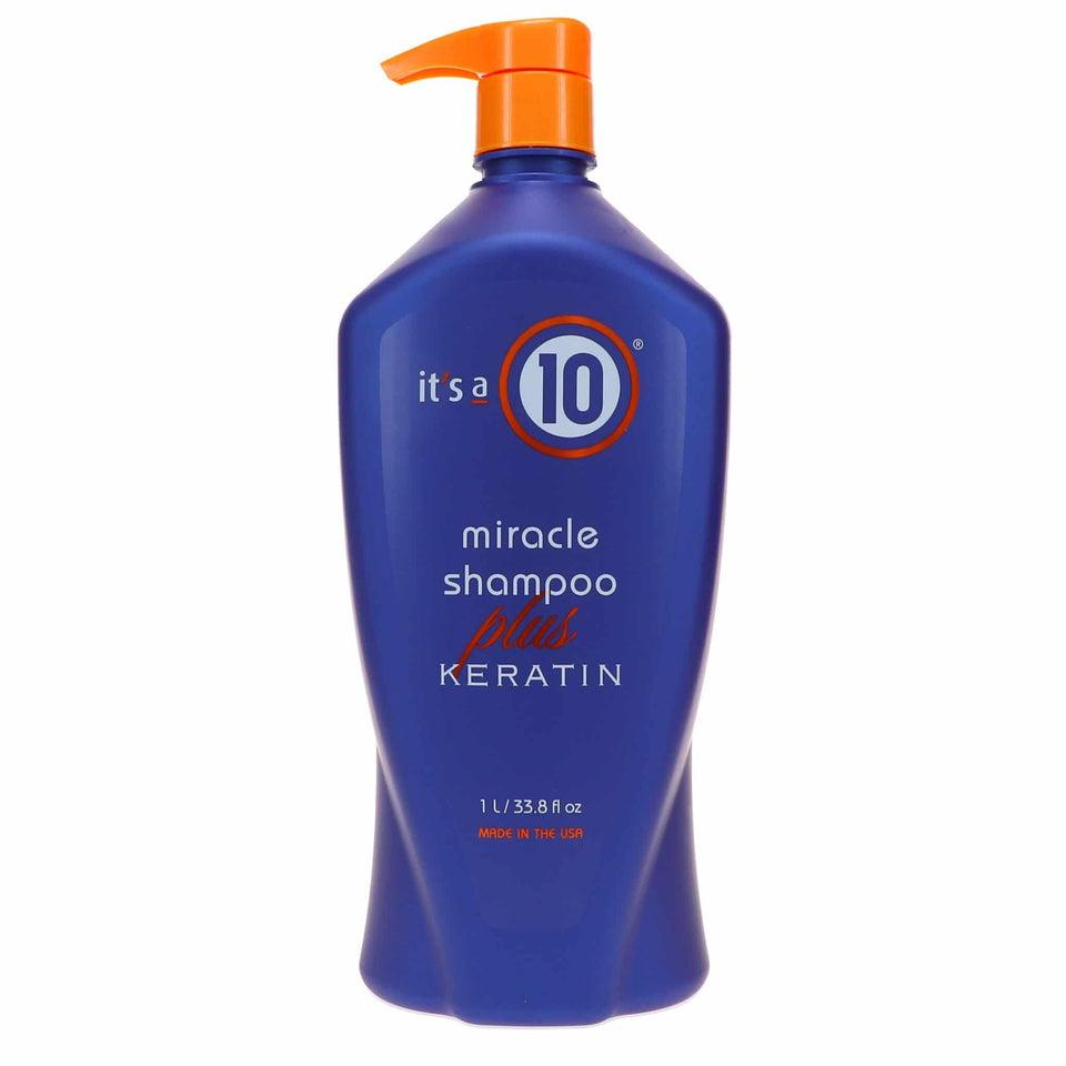 It's A 10 front bottle shot showing label and large 33.8 oz size benefit