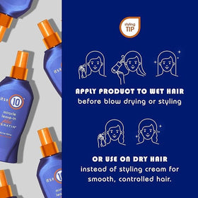 It's a 10 spray applied to damp hair demonstrating detangling and smoother styling