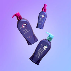 It's A 10 label ingredients and features showing key benefits and usage guidance