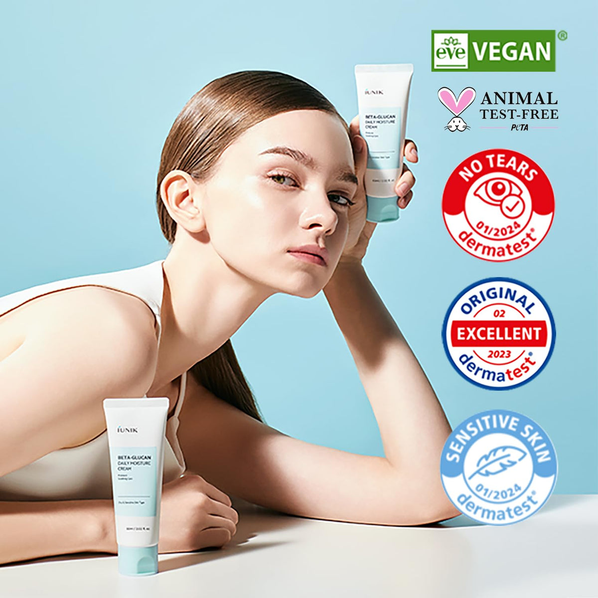 IUNIK applied in morning routine under sunscreen showing smooth layering