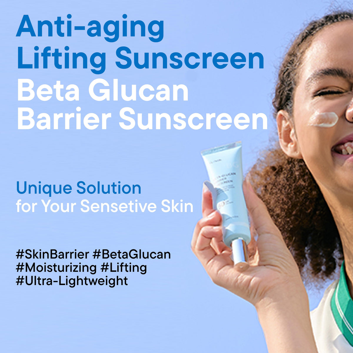 IUNIK close-up texture of sunscreen highlighting fast absorption