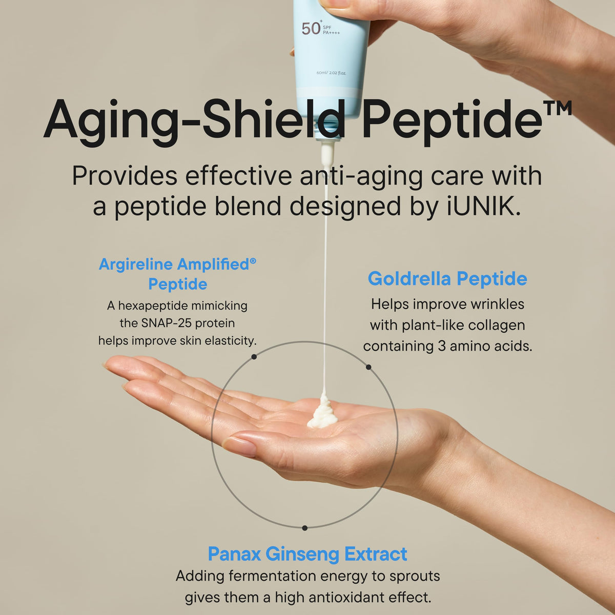 IUNIK tube beside everyday items showing compact travel benefit