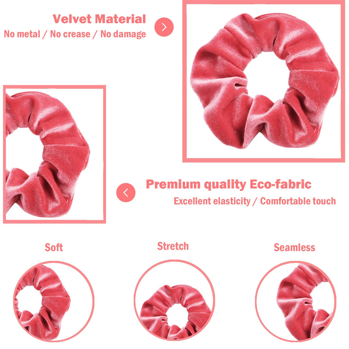 IVARYSS velvet fabric closeup highlighting soft texture and gentle hair protection