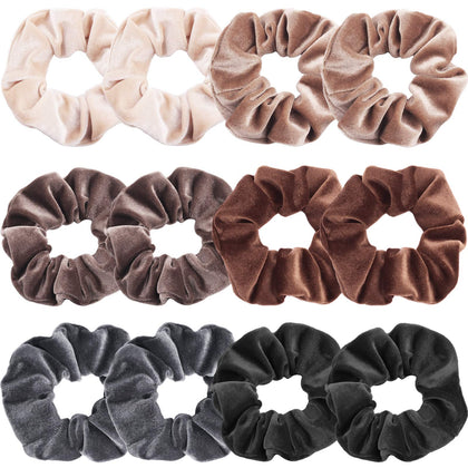 IVARYSS front packaging showing 12 neutral velvet scrunchies and value pack benefit