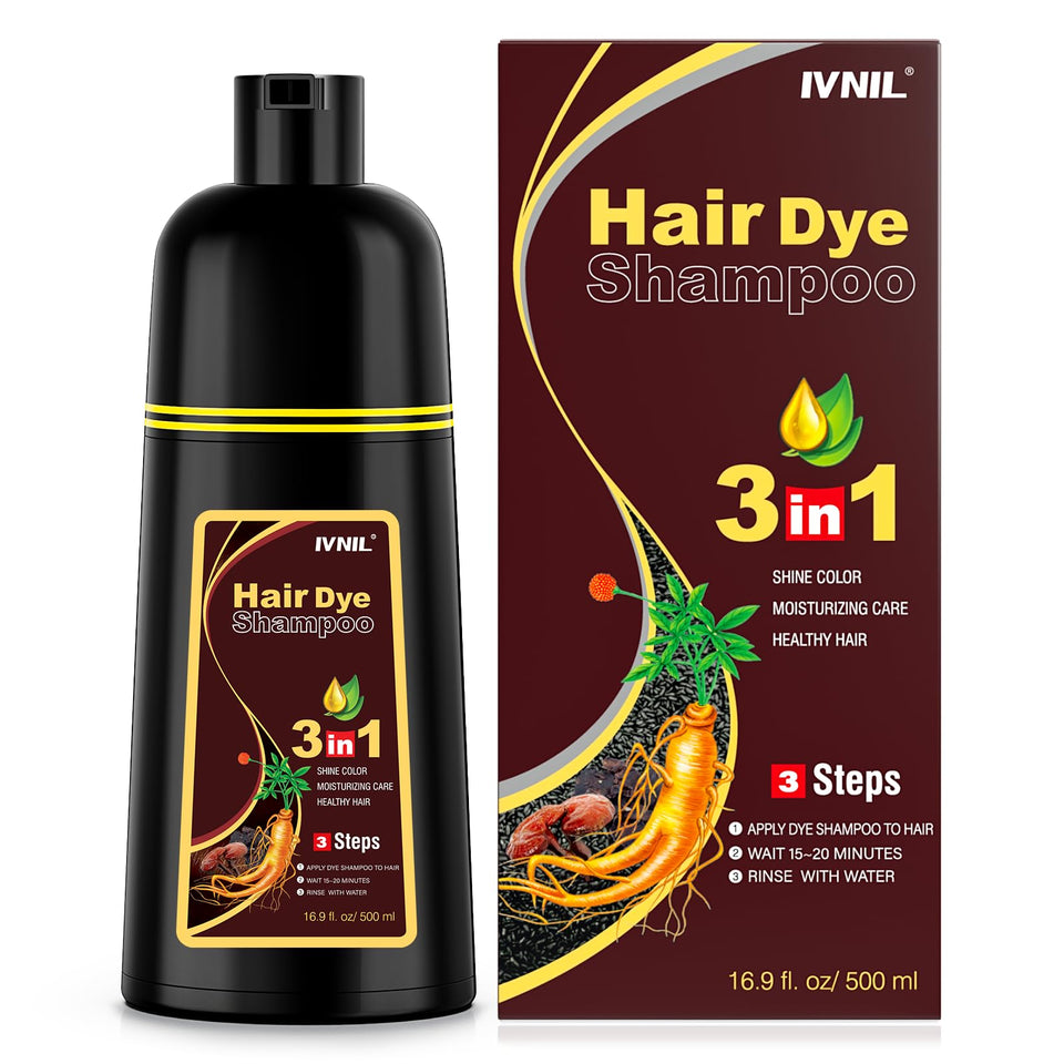 Ivnil front packaging showing bottle and branding, communicates quick gray coverage