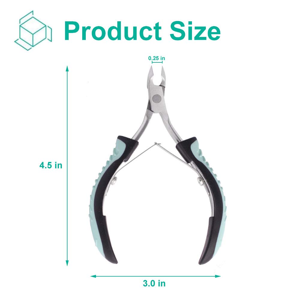 IVON cuticle trimmer being used on a fingernail demonstrating safe, precise cuticle removal
