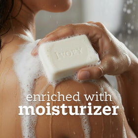 Ivory bar producing creamy lather close-up, gentle cleaning without residue benefit