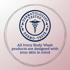 Ivory body wash on bathroom shelf reflecting tidy, everyday routine