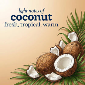 Coconut halves with Ivory bottle to emphasize natural coconut scent