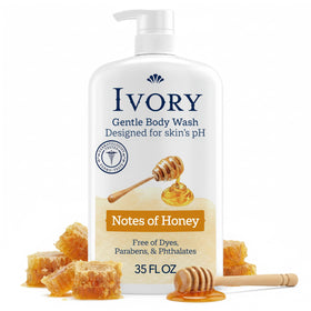 Ivory bottle front view showing 35 oz family body wash benefit: trusted gentle clean