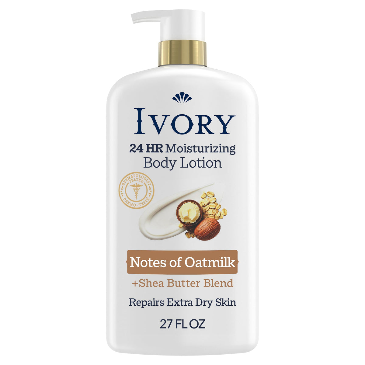 Ivory bottle front label showing product name and benefits for daily hydration