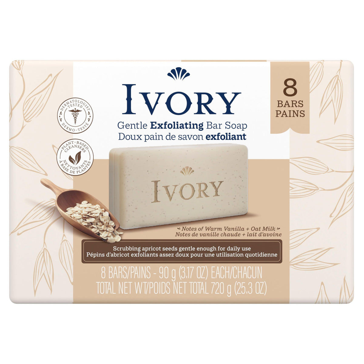 Visual of plant-based cleanser ingredients used in Ivory bar formulation