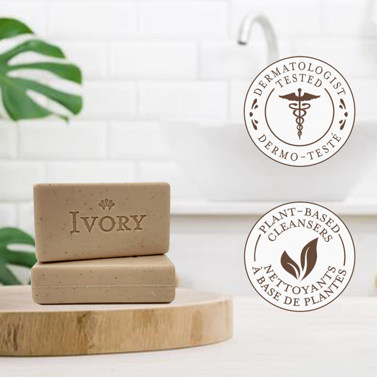 Hand holding Ivory bar to show 3.17 oz size and family-friendly use