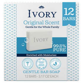 Ivory front packaging showing original scent and family-friendly benefits