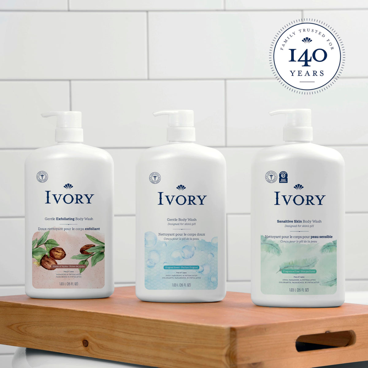 Ivory product label and ingredient highlights promoting clean formulation