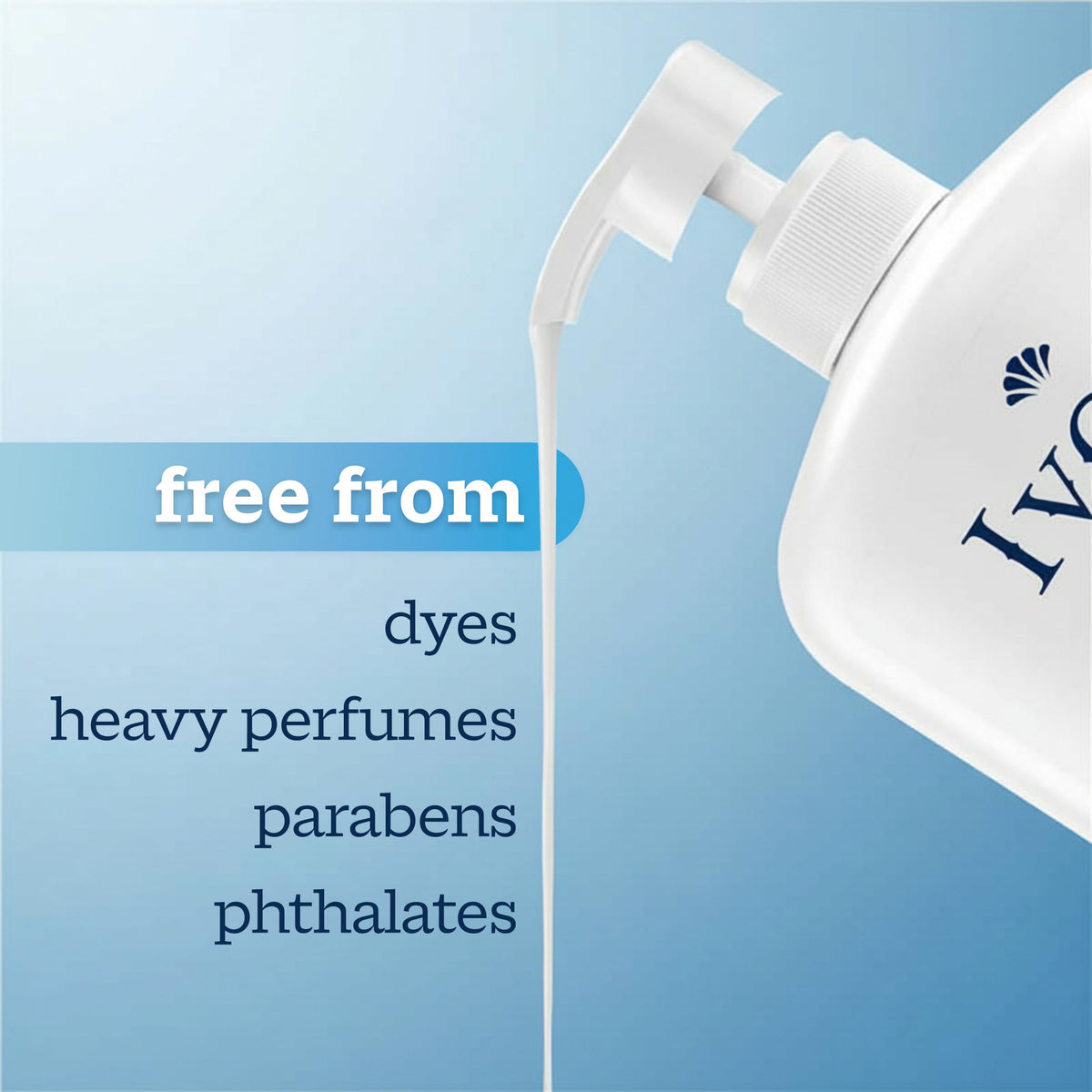 Ivory label ingredient list highlighting 14 purposeful ingredients