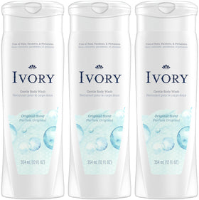 Ivory original front packaging showing three 12 oz bottles and classic scent