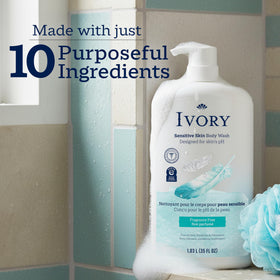 Ivory Sensitive 35 oz next to common household item to show large family size