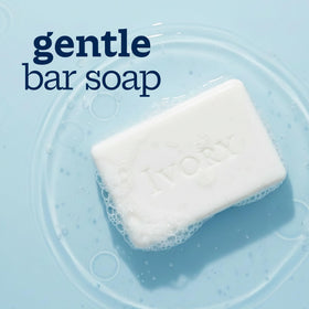 Ivory single 4 oz bar front view, clear branding and simple scent benefit