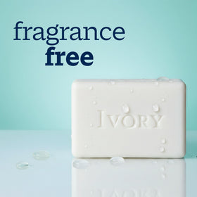 ivory bar next to ruler to show 3.17 oz size and travel-friendly bar scale