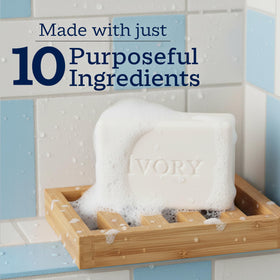 Ivory bar resting on draining dish to extend shelf life
