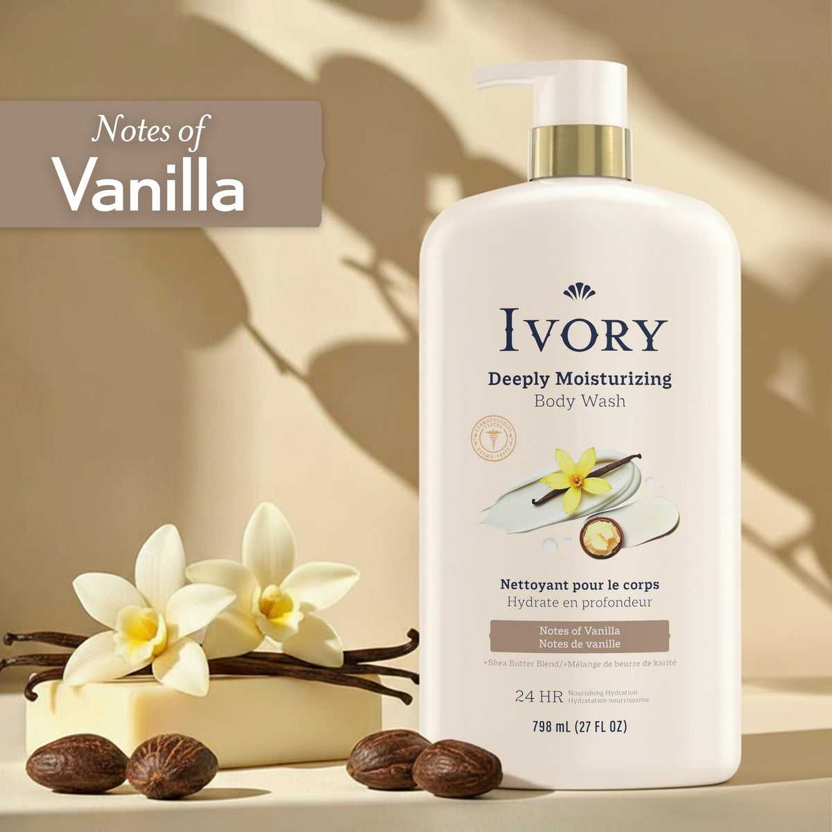 Ivory rich lather in hand showing moisturizing foam and clean rinse