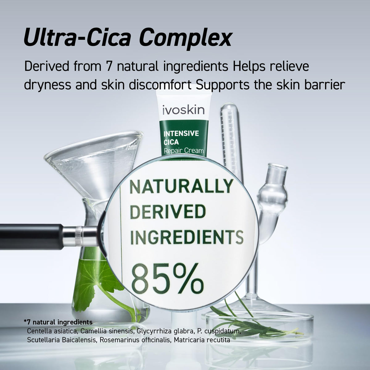 IVOSKIN product label listing madecassoside and centella benefit
