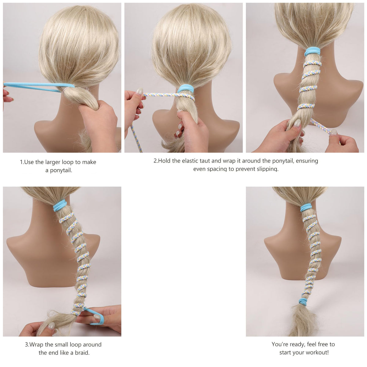 Ivyu close-up of braided texture showing stretch and secure grip benefit