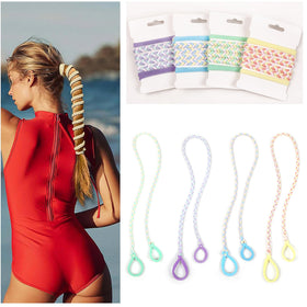 Ivyu front packaging showing 4 colorful braided sport hair ties for workouts