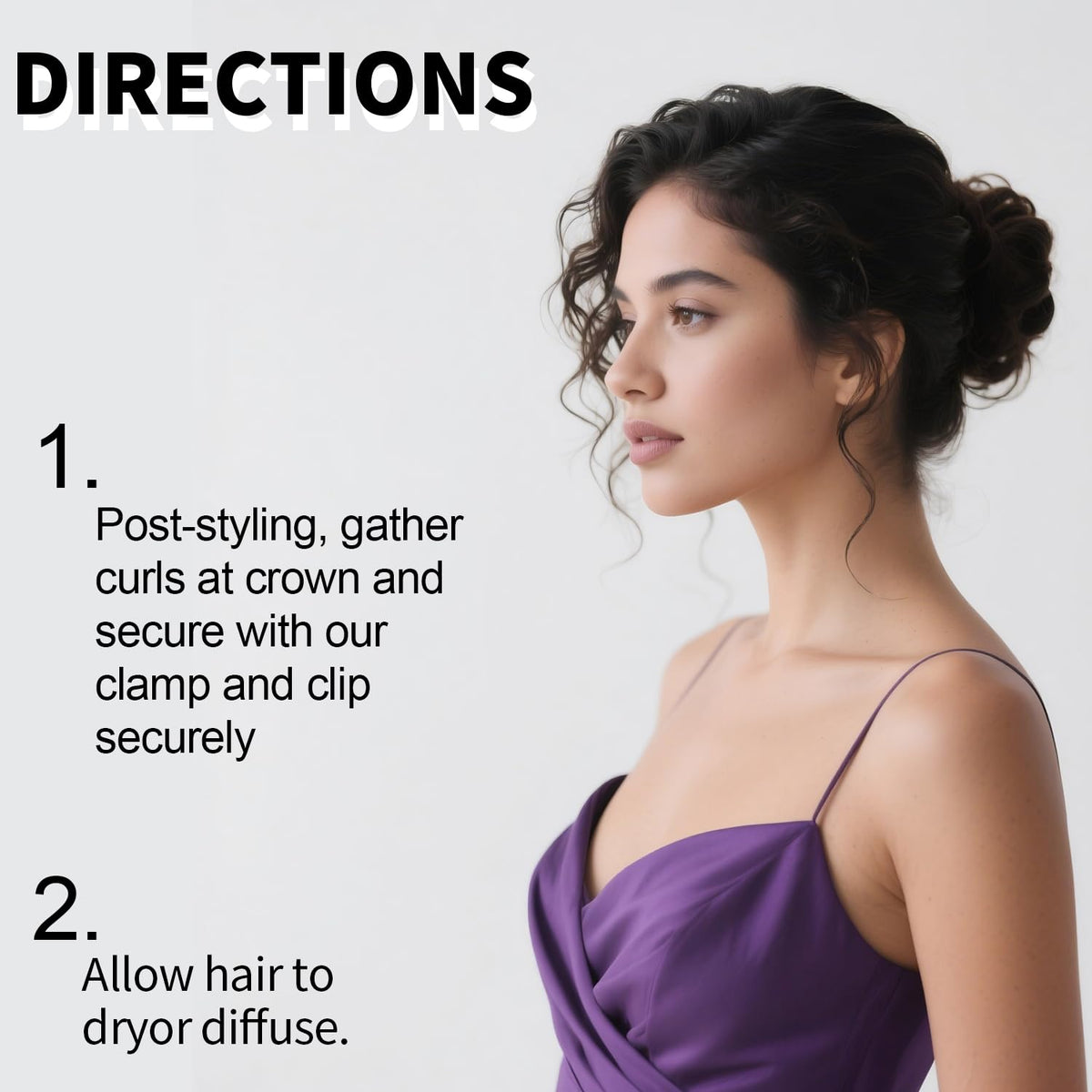 Ivyu in use while diffusing to lift roots and boost natural volume