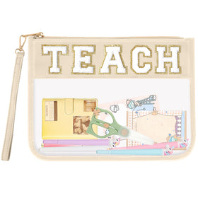 izuzta clear TEACH pouch front view showing design and capacity benefit
