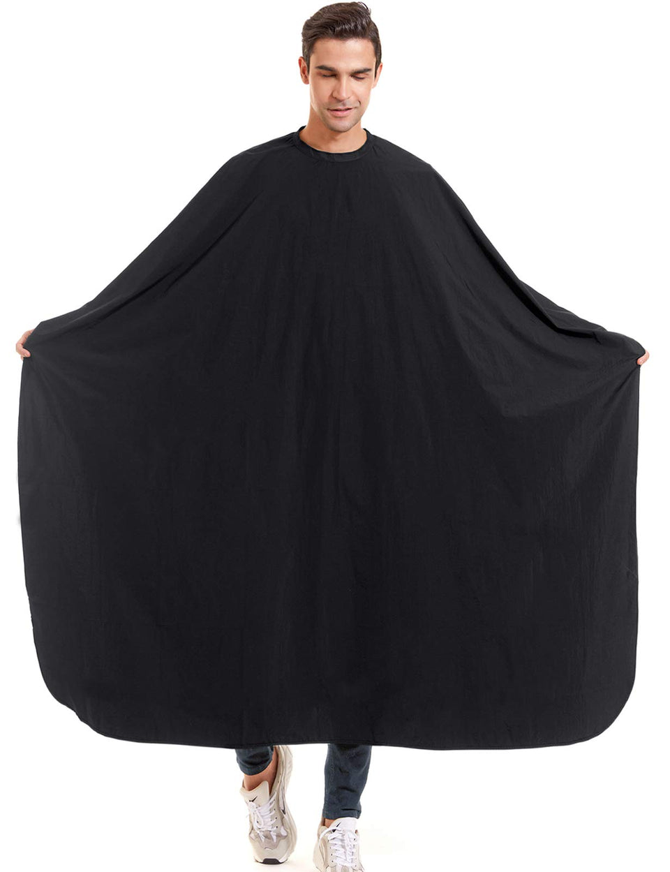 izzycka front view cape black showing full coverage and professional look