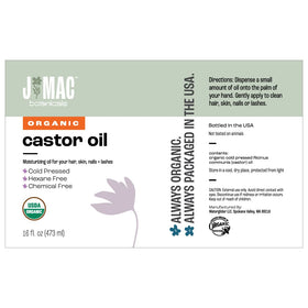 J MAC BOTANICALS amber bottle on bathroom shelf, presents neat storage suggestion