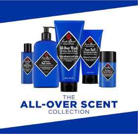 Hand with foamy texture from Jack Black wash, highlights gentle moisturizing foam