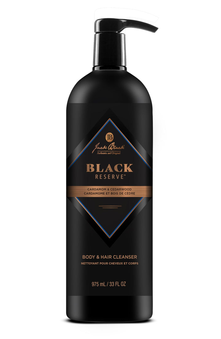 Jack Black front packaging showing bottle and cardamom cedarwood scent for easy identification