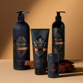 Jack Black Black Reserve bottle on bathroom shelf suggesting daily nourishing routine