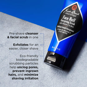 Jack Black in-use shower scene demonstrating pre-shave exfoliation benefit