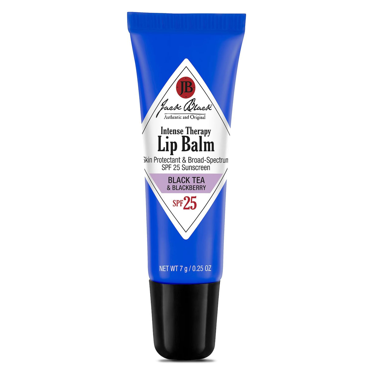 Jack Black front packaging showing product and scent, protecting lips outdoors