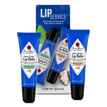 Jack Black front packaging duo showing both SPF 25 balms for convenience