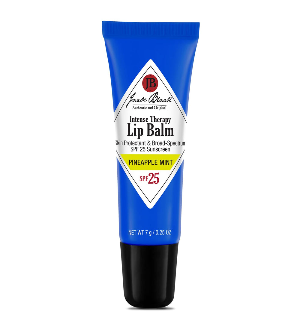 Jack Black front tube pineapple mint showing SPF 25 and compact size for daily protection