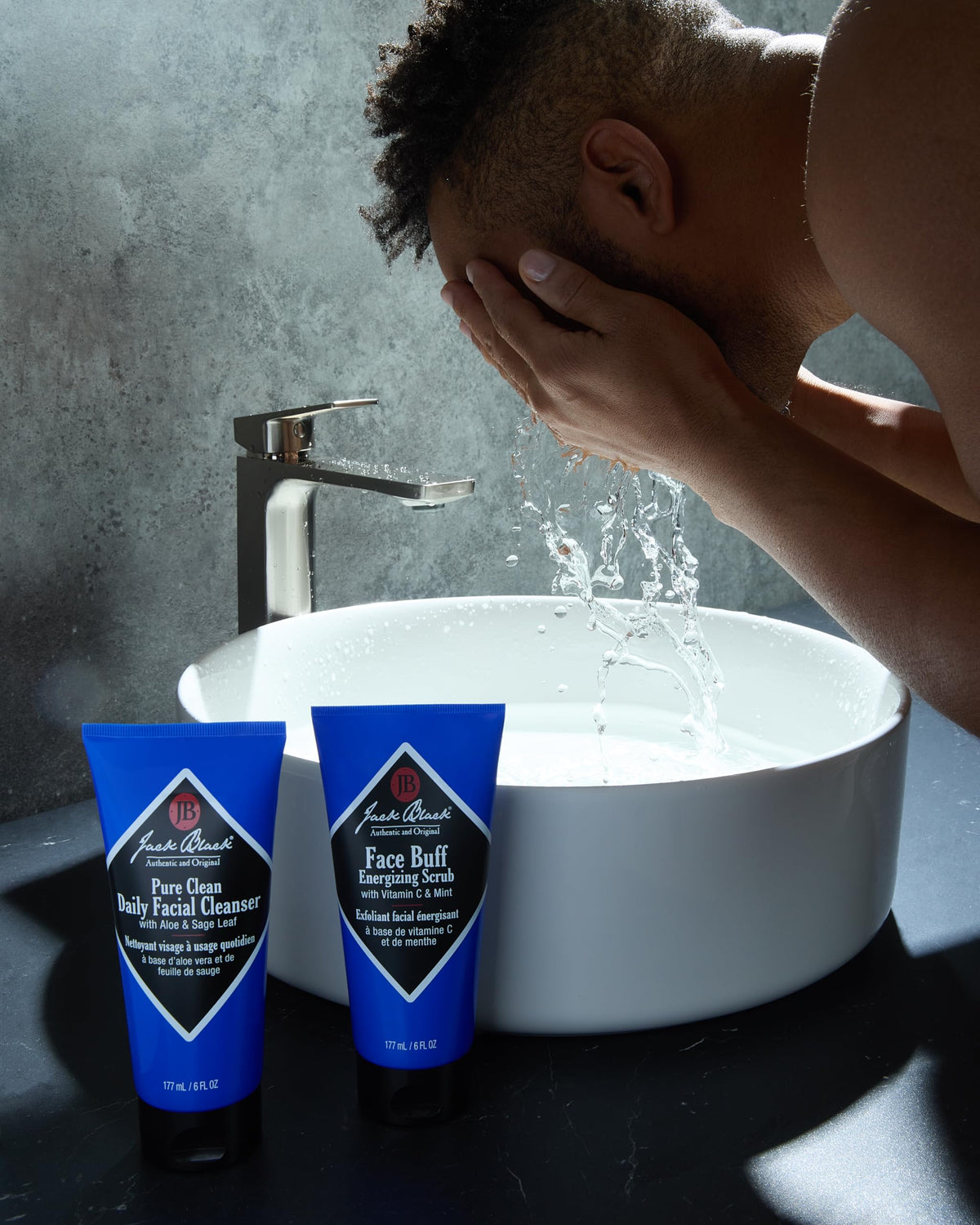 jack black skin saviors set inside a travel toiletry bag for easy packing