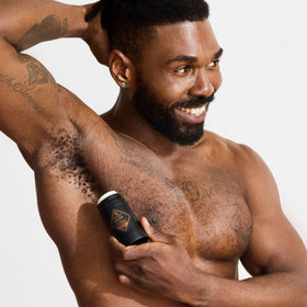 Jack Black Pit Boss on bathroom counter lifestyle shot and benefit: stylish everyday grooming