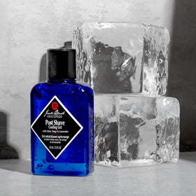 Jack Black gel applied after shaving in bathroom routine for calm skin