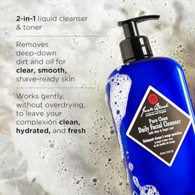 Jack Black cleanser texture close-up, sulfate-free lather and gentle feel